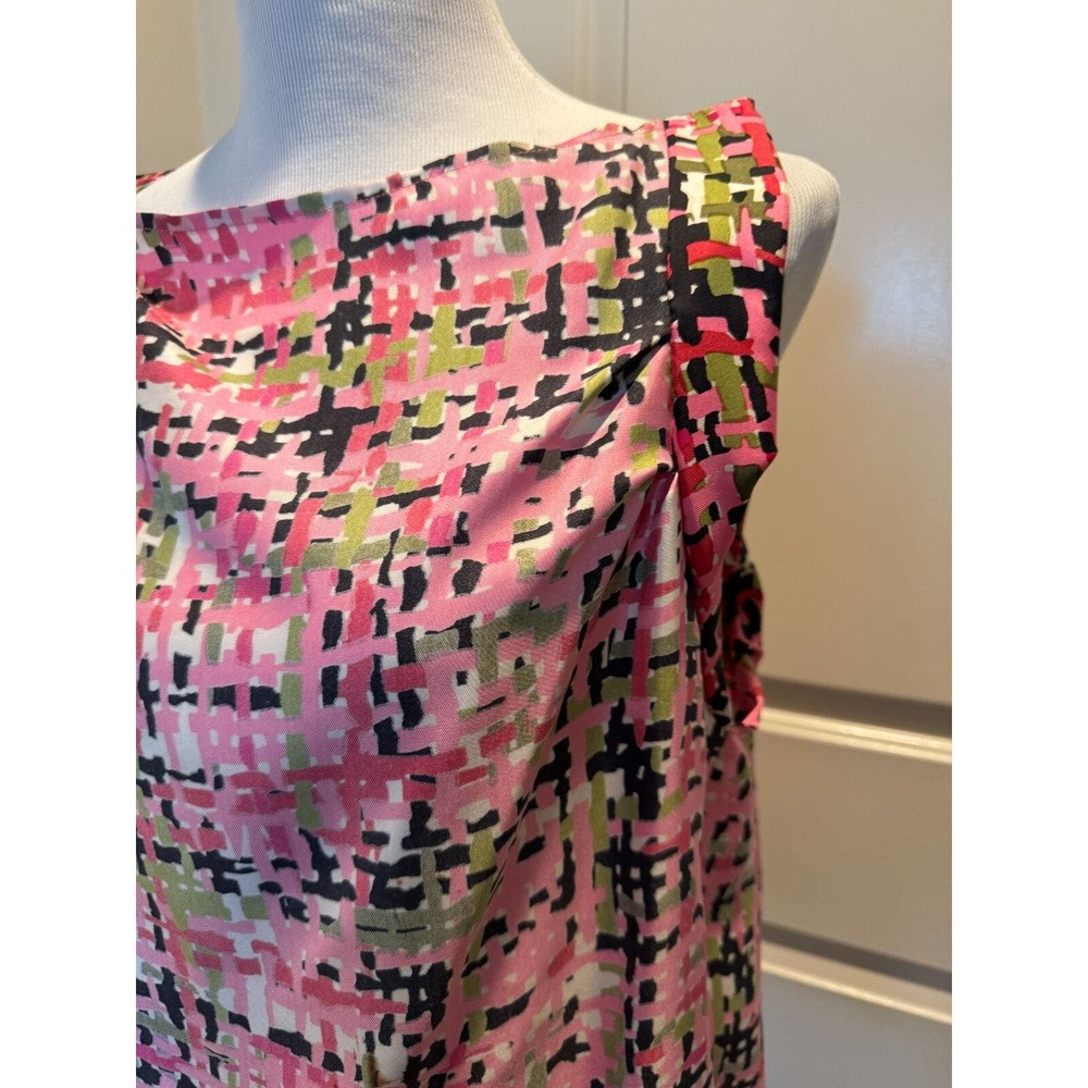 Yves Saint Laurent Silk Pink Multi Printed Sleeveless Blouson Top SZ Fr 42/US 10 - Picture 3 of 8